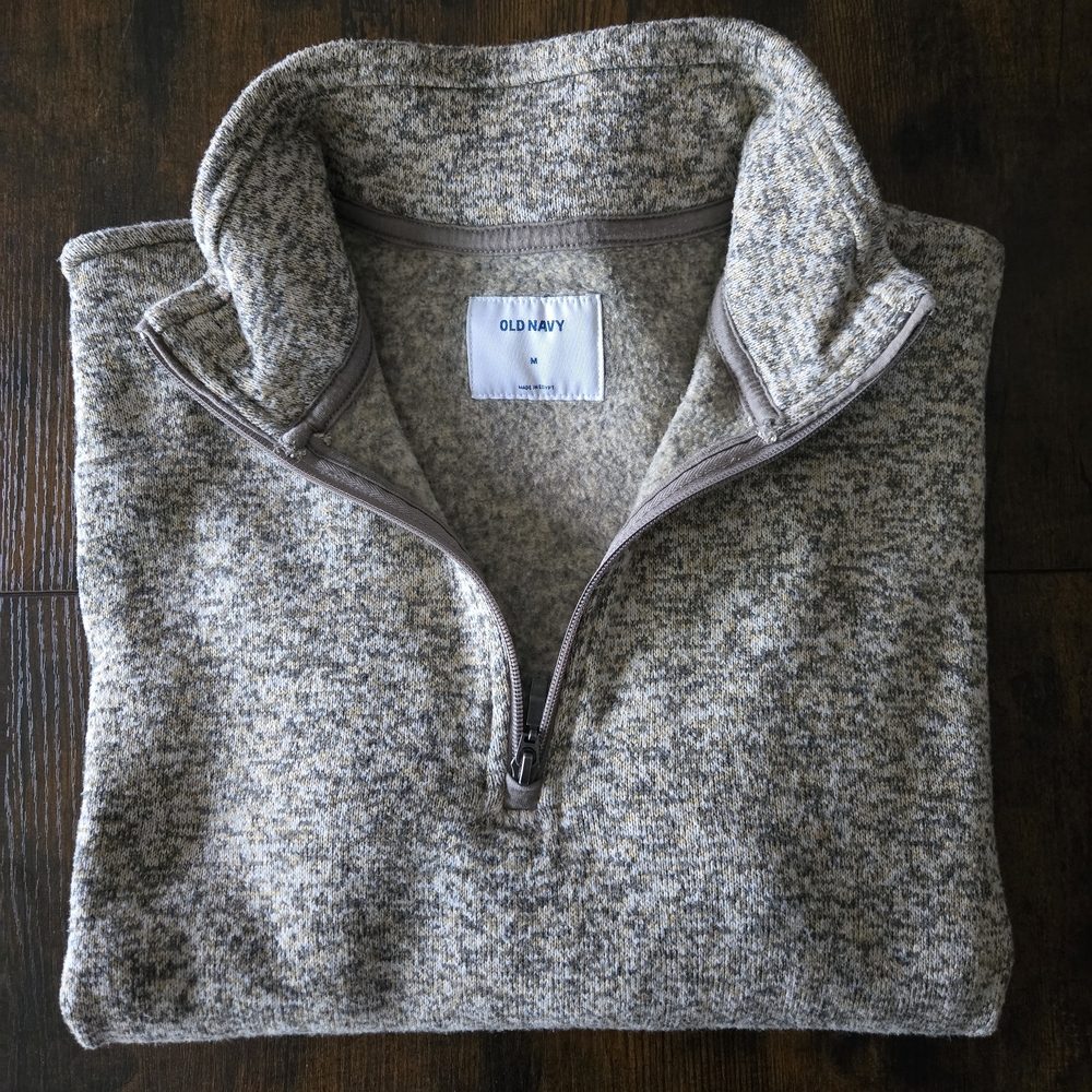 Old Navy Men's Heathered Gray Zip-Up Sweater